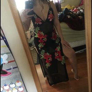 Maxi mesh dress with slits from forever 21